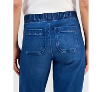 Style & Co Petite High-Rise Pull-On Barrel-Leg Jeans, Macy's Exclusive