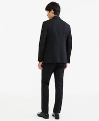 Kenneth Cole Reaction Mens Black Pinstripe Slim Fit Techni Cole Suit Separates
