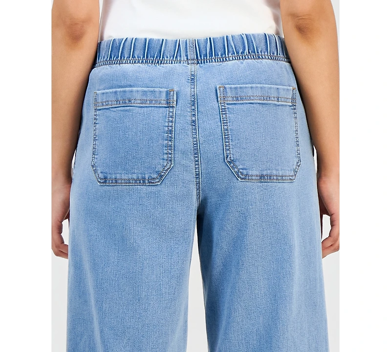 Style & Co Petite High-Rise Wide-Leg Embellished Jeans, Macy's Exclusive