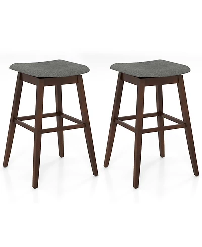Gymax Set of Swivel Bar Stools 30'' Bar Chairs w/ Padded Contoured Seat and Footrest