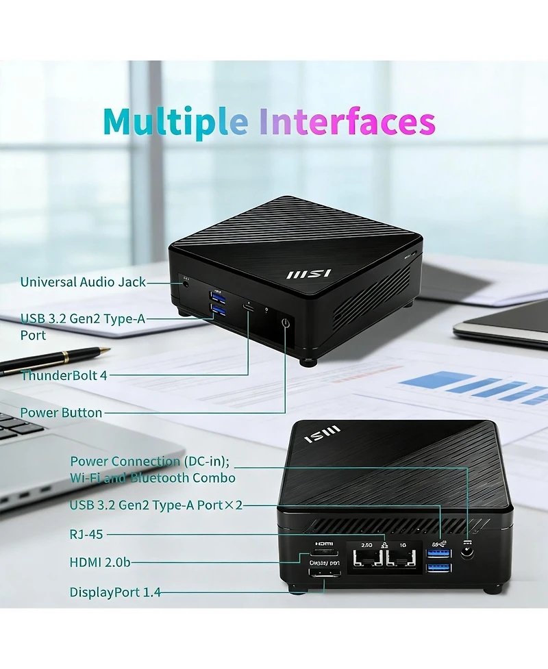 Msi Cubi 5 Mini Desktop Intel Core i5 16GB Ram Intel Uhd Graphics 1TB Ssd Storage Windows 11 Pro