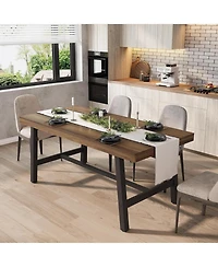gaomon Industrial Dining Table for 4-6 People, 63" Long Large Kitchen Table with Sturdy Metal Frame, Rectangular Counter.