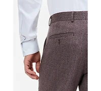 Kenneth Cole Reaction Men's Eggplant Herringbone Slim Techni-Cole Pants