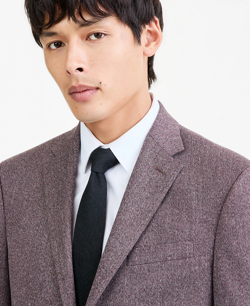 Kenneth Cole Reaction Men's Eggplant Herringbone Slim Techni-Cole Suit Jacket