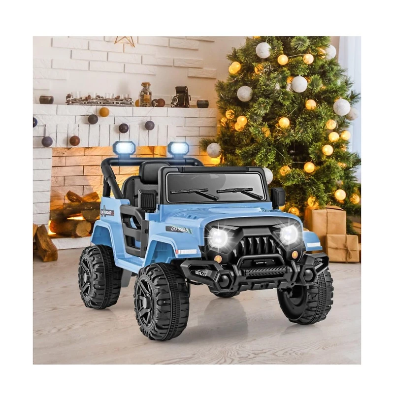 Hongge 12V Kids Ride on Truck Car with Remote Control Threaded Wheels and 3 Speeds