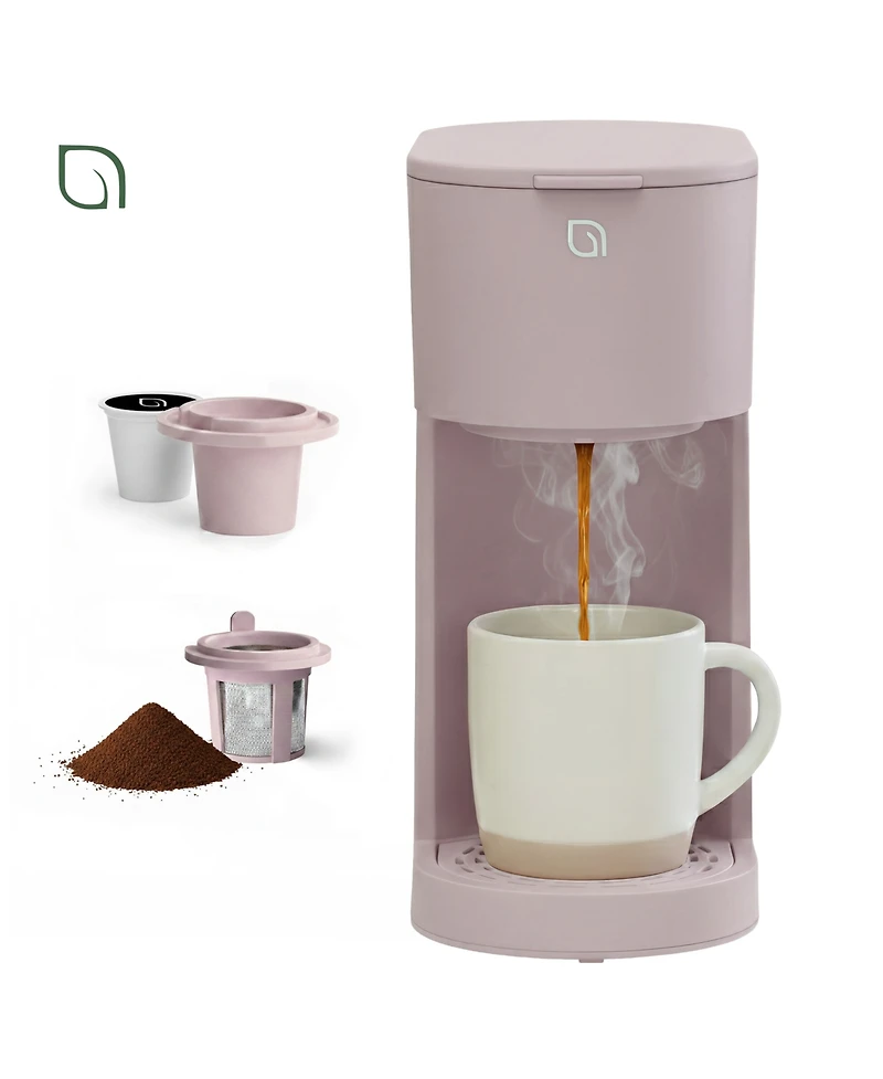 Willow Kitchen Compact Single Serve Coffee Maker - Compatible with K-Cup Pods Ground Coffee