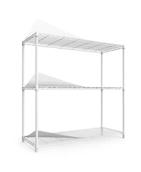 Rainsken 3 Tier Wire Shelving Unit, Heavy Duty Metal Rack, Adjustable Shelves Organizer Rack with Shelf Liners, 1050 Lbs Capacity for Garage