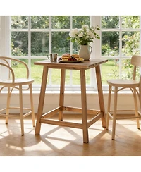 Tribesigns Solid Wood Counter Height Dining Table for 2-4, Farmhouse Square Kitchen Table