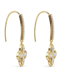 And Now This Clear Crystal Flower Drop Wire Hook Earrings