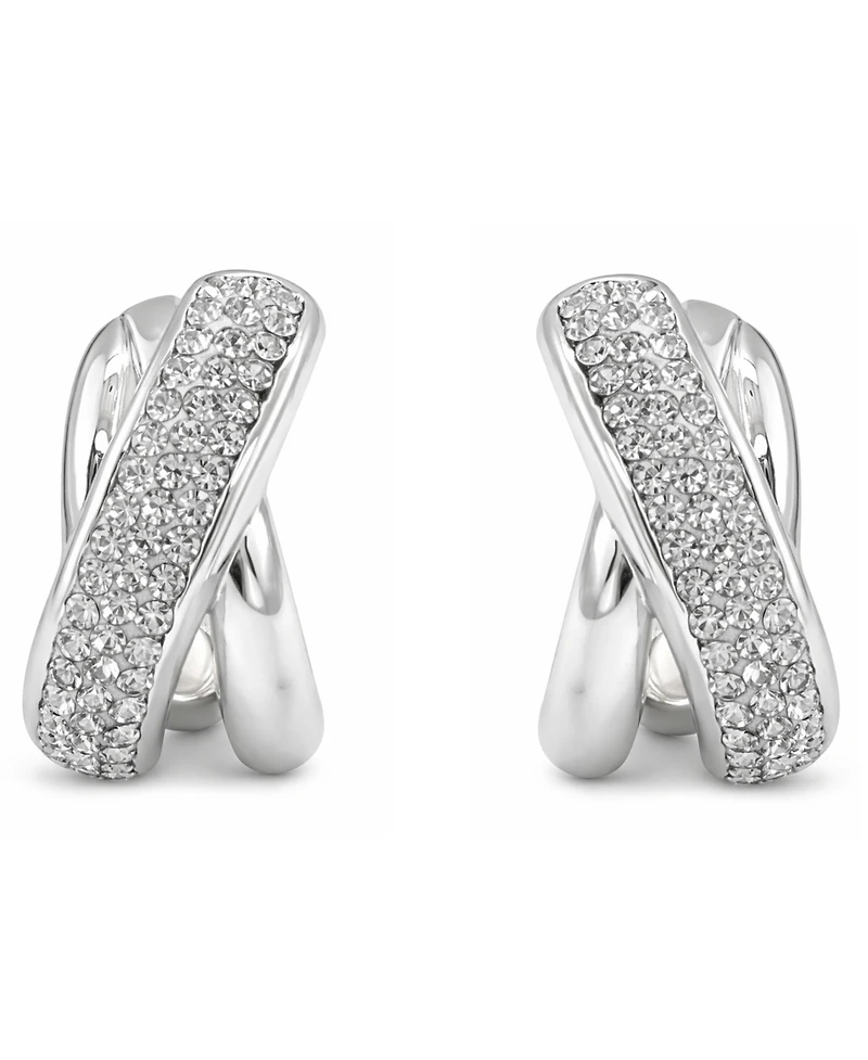 And Now This Clear Crystal X Center C Hoop Post Earring