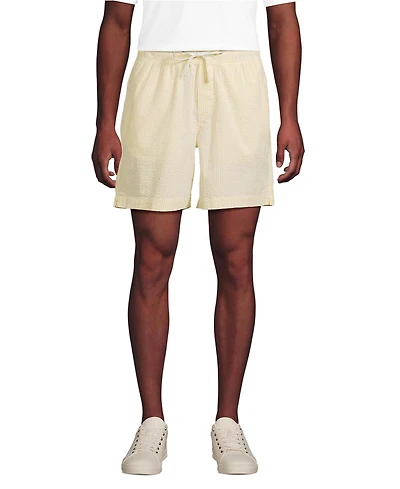 Lands' End Men's 7" Seersucker Pull On Deck Short