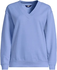 Lands' End Women's Long Sleeve Serious Sweats V-neck Sweatshirt