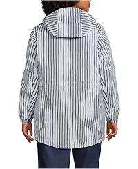 Lands' End Plus Print Waterproof Hooded Packable Raincoat