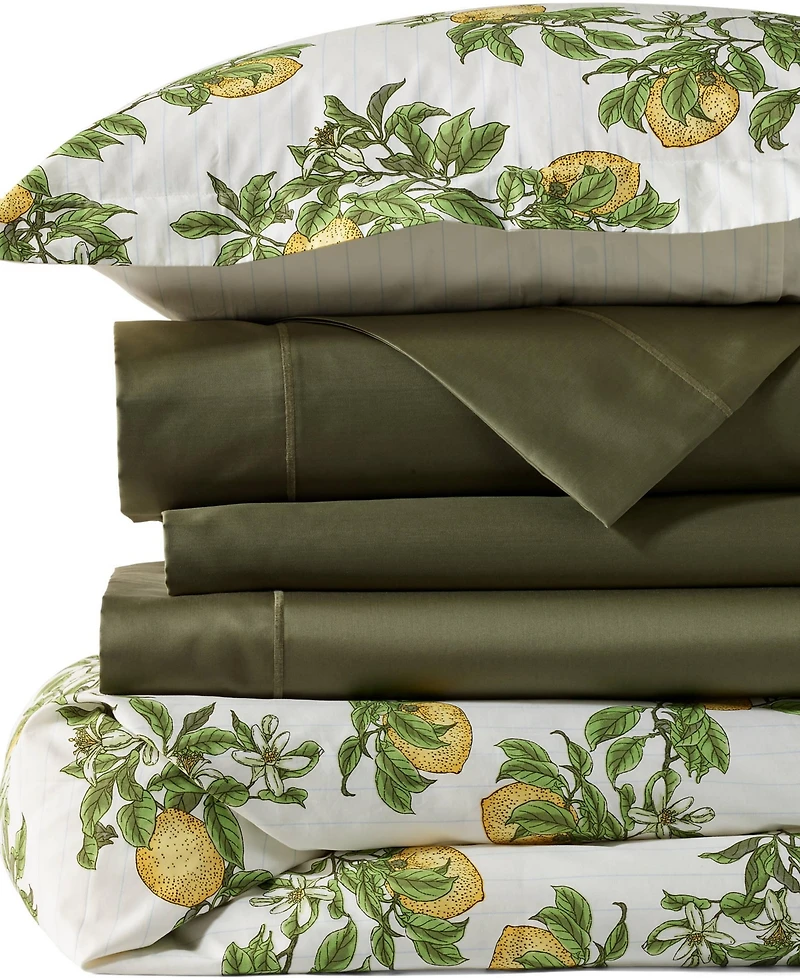 Lands' End 300 Thread Count Cotton Smooth Percale Duvet Bed Cover