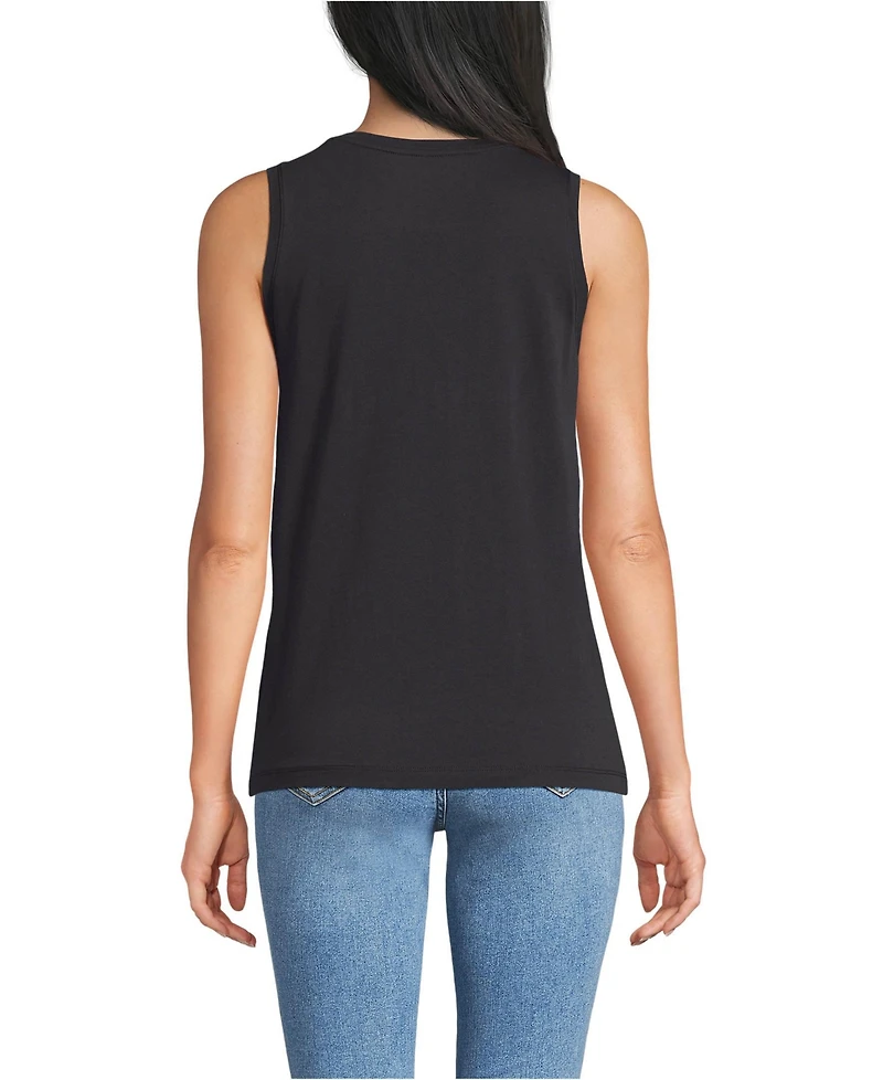 Lands' End Women's Supima Cotton Crew Neck Tank