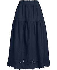 Lands' End Women's Voile Eyelet Maxi Skirt