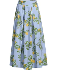 Lands' End Women's Poplin Godet Maxi Skirt - Set Bottom