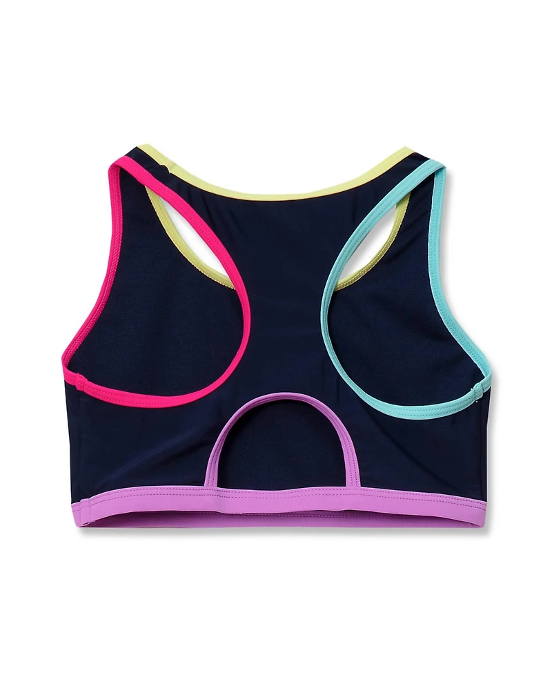 Lands' End Girls Chlorine Resistant Contrast Racer Back Bikini Top