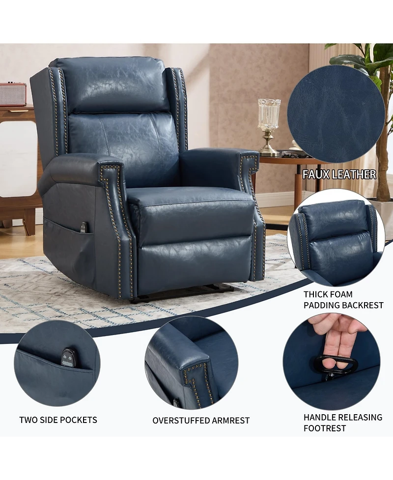 Boyel Living 67 inches Chaise Lounge Chair 9.9 Wide Armrest Indoor Corduroy Oversized Sleeper Sofa
