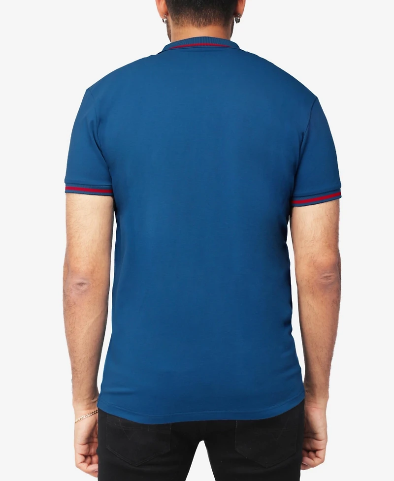 X-Ray Men's Basic Short Sleeve Rib Polo Shirt