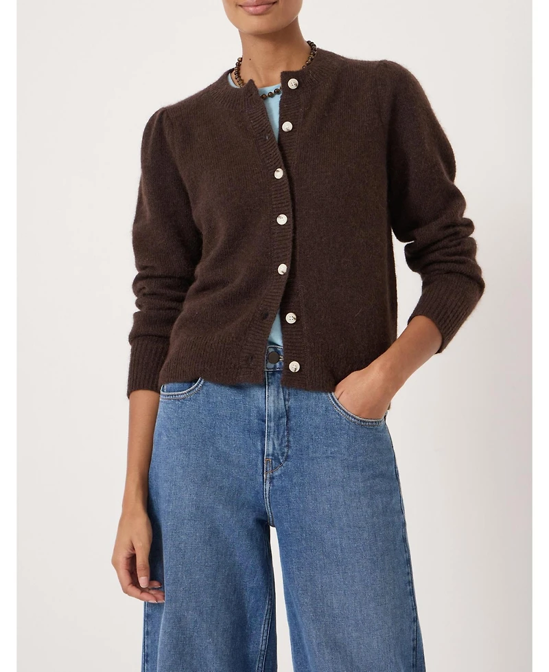 Hush Women's Wool Blend Gathered Shoulder Cardigan