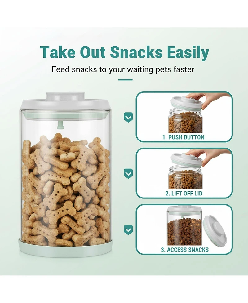 Aronkl Airtight Glass Jar for Pet Food Kibble Snacks Pantry Storage
