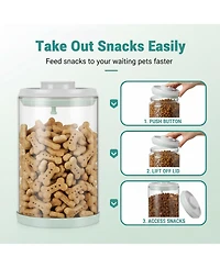 Aronkl Airtight Glass Jar for Pet Food Kibble Snacks Pantry Storage