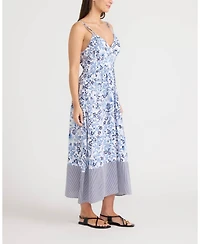 Ellen Tracy Women's Sleeveless V-Neck Plunge Maxi Dress