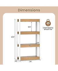 Gouun 4-Tier Wooden Bookcase with Dual Anti-Tipping Kits