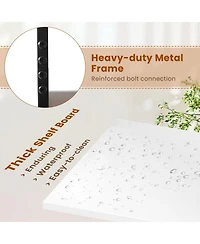 Gouun 5-Tier Narrow Bookcase with Storage Drawer and Metal Frame