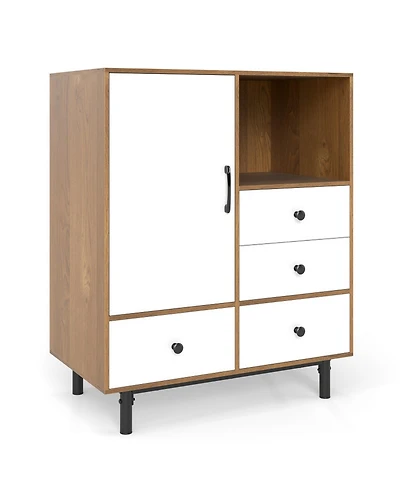 Gouun Mid-Century Modern Buffet Sideboard with 4 Drawers