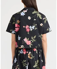 Ellen Tracy Women's Short Sleeve Camp Shirt