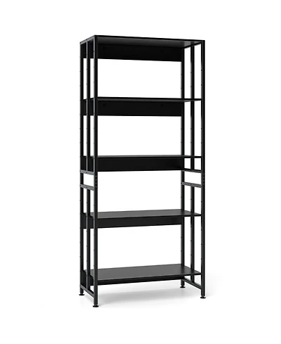 Gouun 5-Tier Bookshelf with Adjustable and Tiltable Shelves
