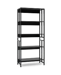 Gouun 5-Tier Bookshelf with Adjustable and Tiltable Shelves