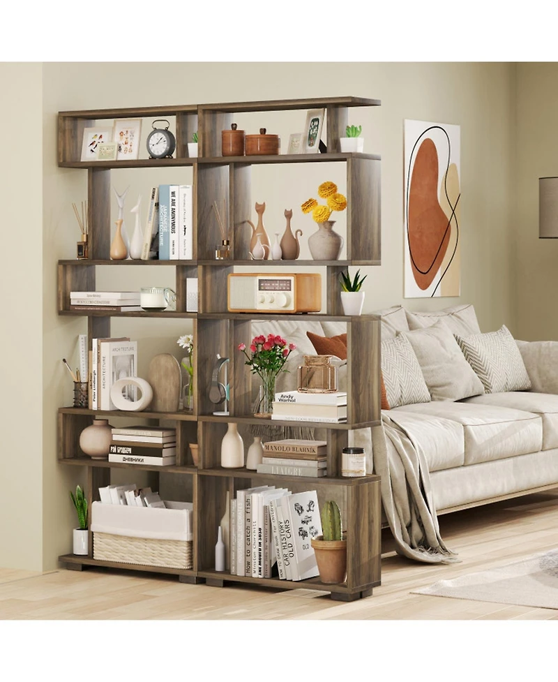 Gouun 6-Tier Slim Bookcase with Anti-Tipping Kit
