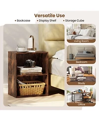 Gouun 2-Cube Floor Standing Open Bookshelf with Adjustable Shelf