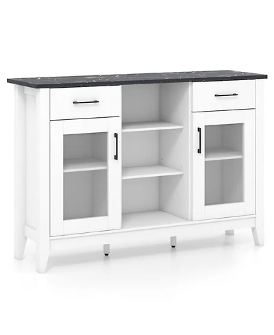 Gouun 52-Inch Sideboard Buffet Cabinet with Drawers and Adjustable Shelves