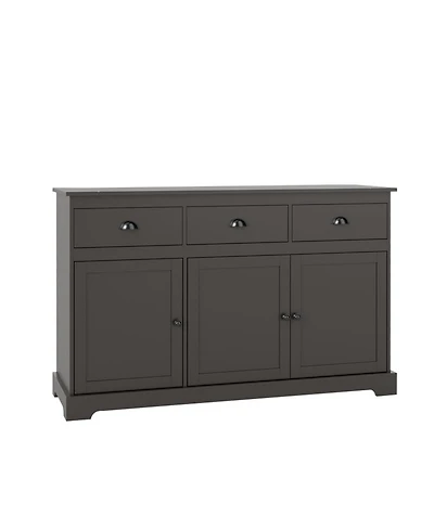 Gouun 3-Drawer Sideboard Buffet with Adjustable Shelves