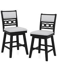 Sugift Swivel Bar Stools Set of Two with Upholstered Backrest
