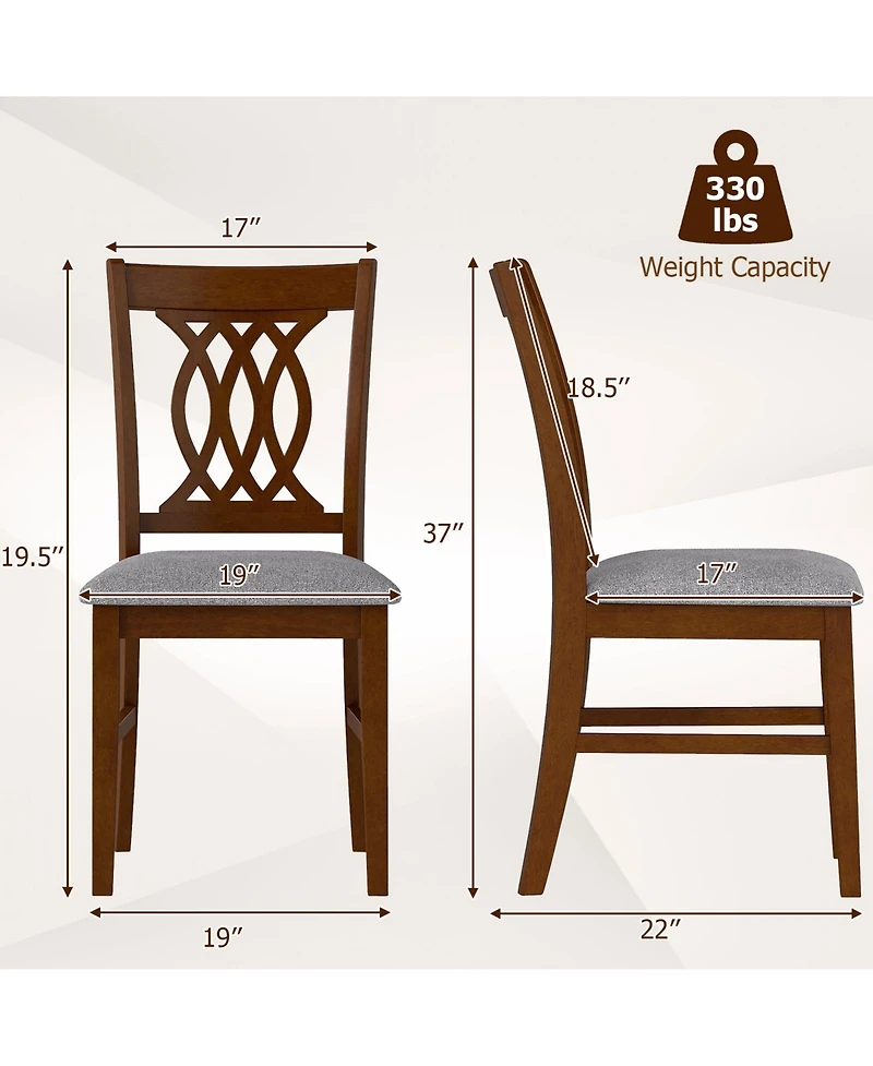 Sugift Dining Chairs Set of Two with Padded Seats for Home
