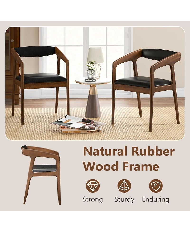 Slickblue Modern Upholstered Armchairs Set of 2 with Padded Seat Cushion