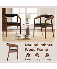 Slickblue Modern Upholstered Armchairs Set of 2 with Padded Seat Cushion