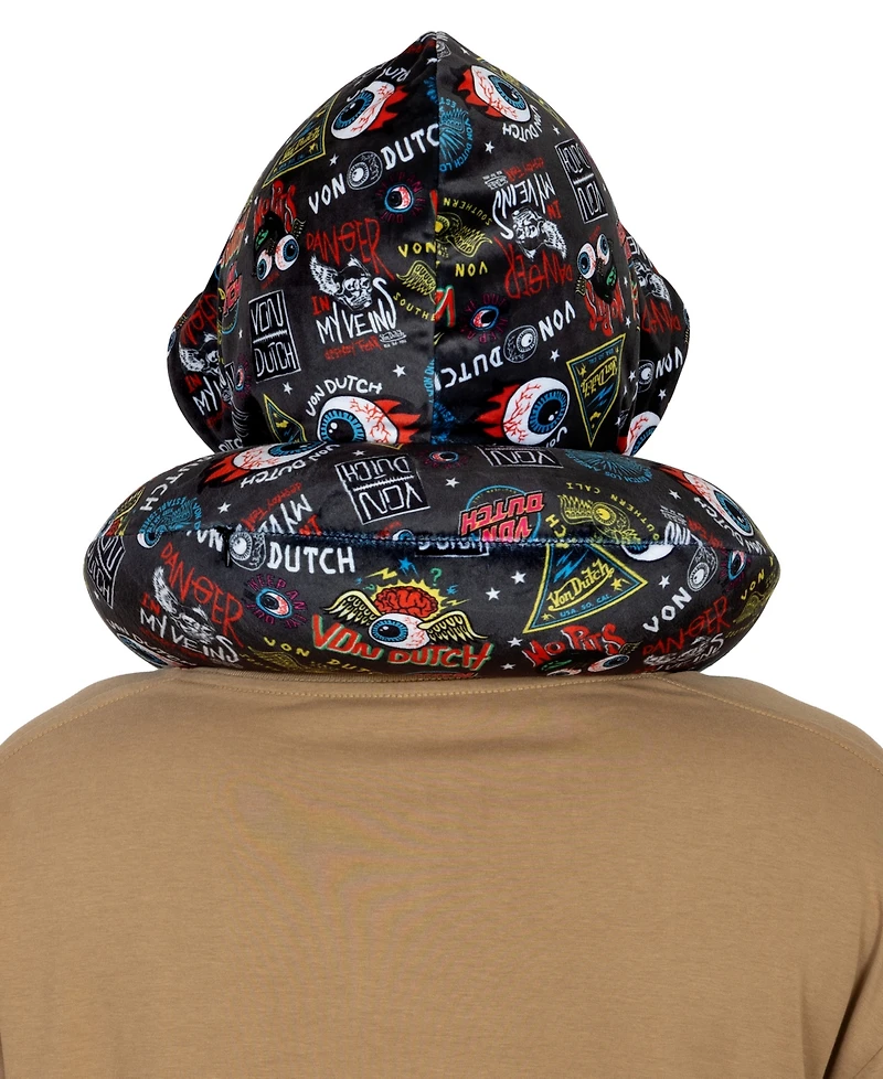 Von Dutch Jax Hooded Memory Foam 11" Travel Neck Pillow