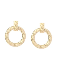 Steve Madden Gold Textured Doorknocker Earrings