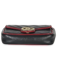 Pre-Owned Gucci Black Matelasse Calfskin Torchon Super Mini Marmont Bag