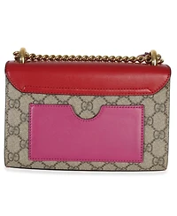 Pre-Owned Gucci Red Gg Supreme Canvas Small Padlock Shoulder Bag