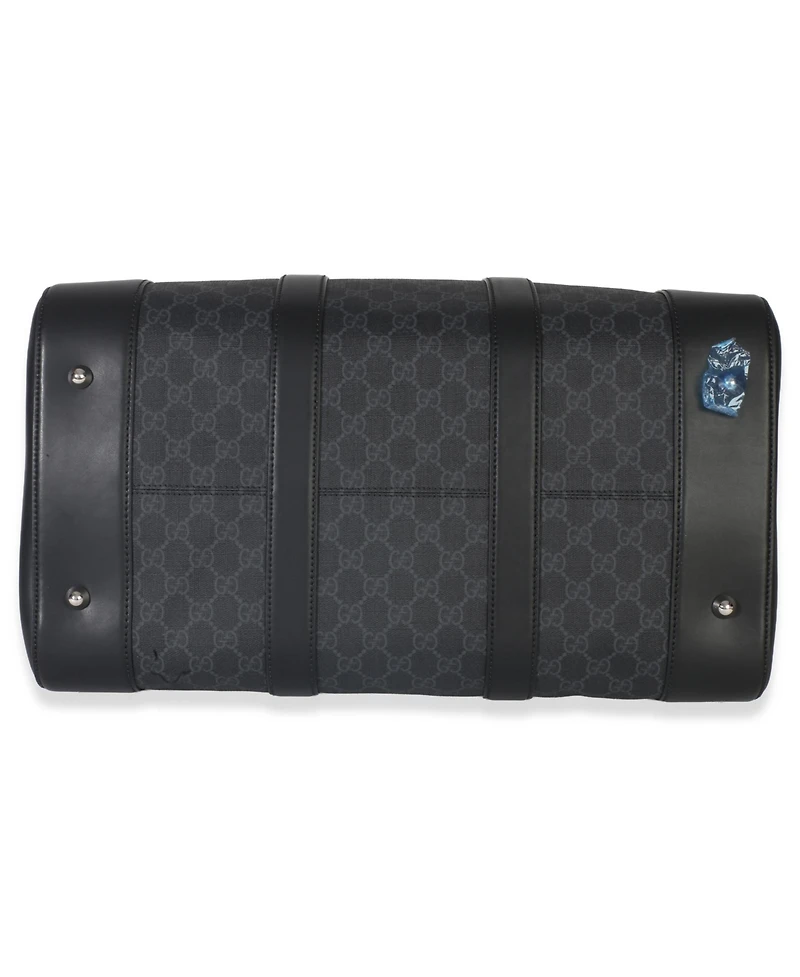 Pre-Owned Gucci Black Gg Supreme Canvas Web Duffle Bag