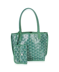 Pre-Owned Goyard Green Goyardine Canvas Reversible Mini Anjou
