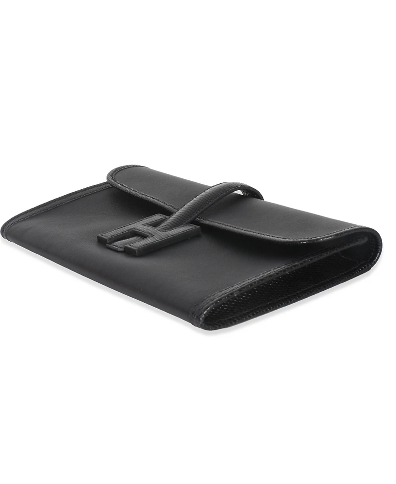 Pre-Owned HERMES Black Swift Lizard Jige Elan Touch 29