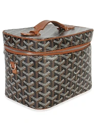 Pre-Owned Goyard Gold Black Goyardine Canvas Muse Vanity Case